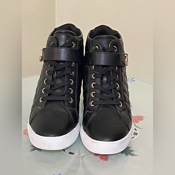 Juicy Couture Black Platform Wedge High-Top Sneakers Size 9.5 - Picture 9 of 14